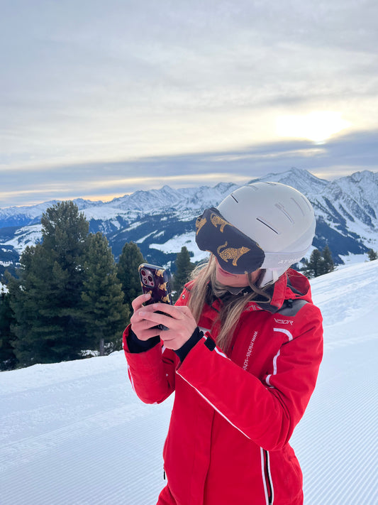 Skibril hoes met panters