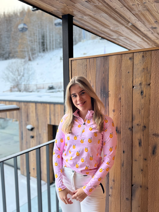 Roze ski pully met aperol | Lotsofdesign