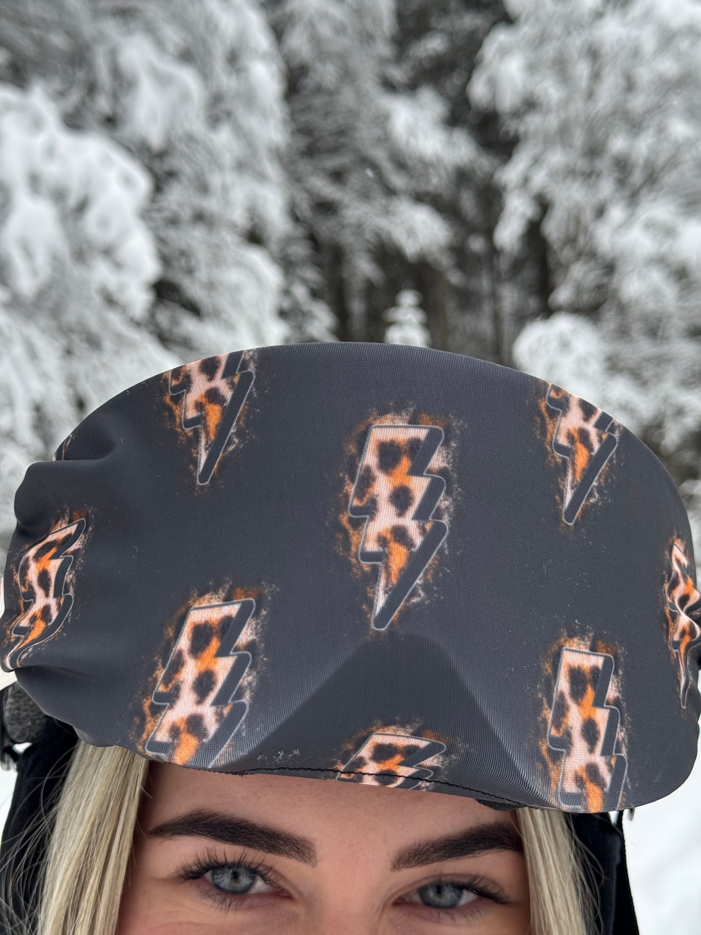 Skibril hoesje met panterbliksems