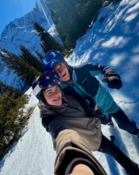 Skibril hoes met stippen