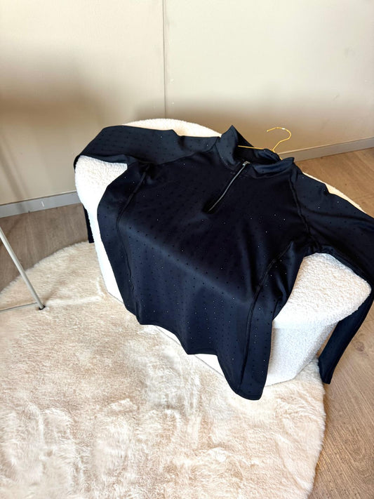 Zwarte ski pully met glittersteentjes | Lotsofdesign