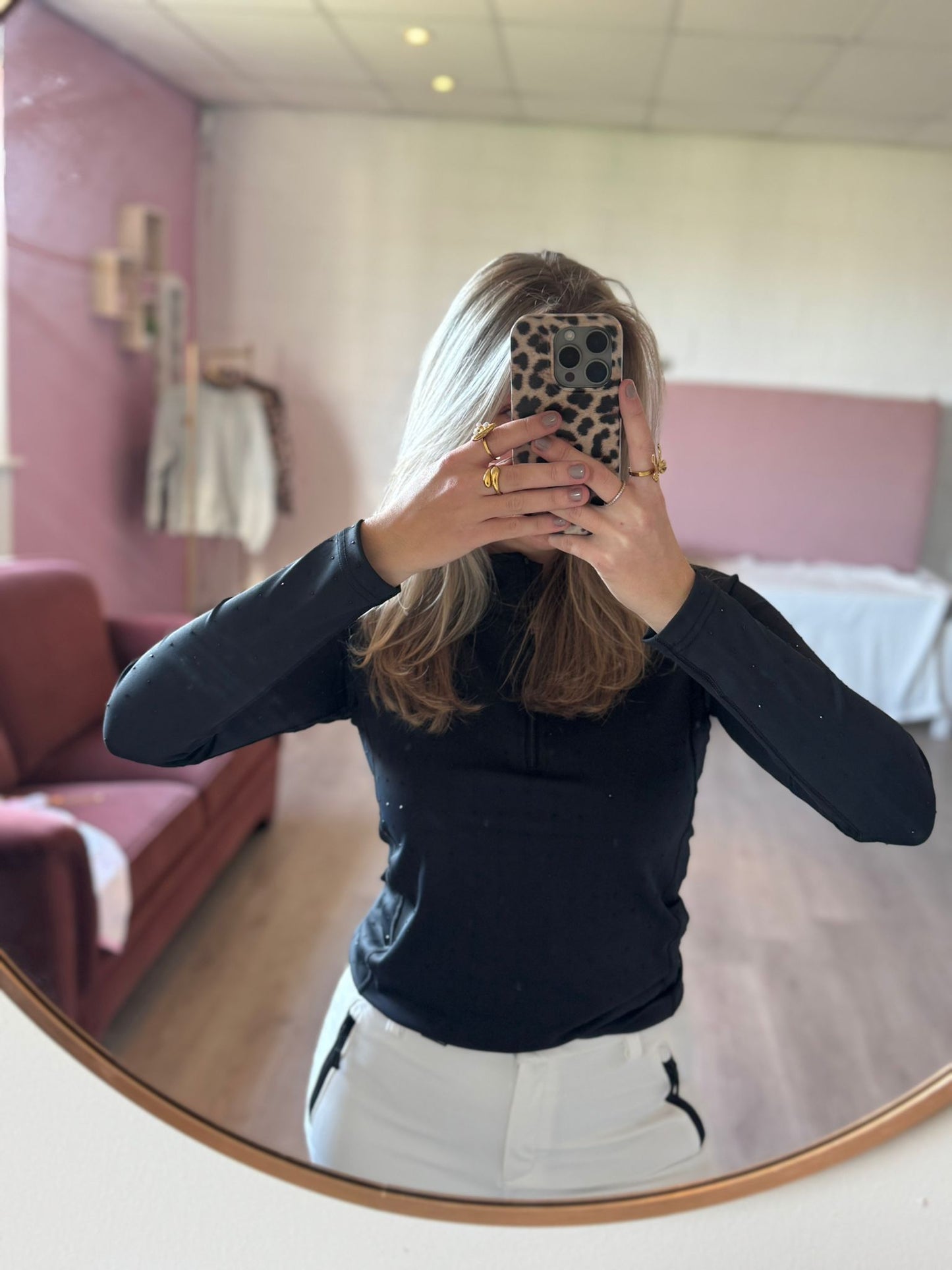 Zwarte ski pully met glittersteentjes | Lotsofdesign